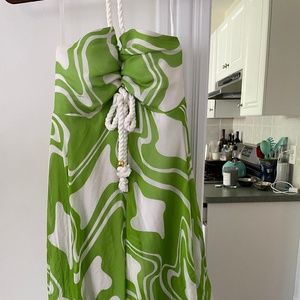 Milly Green and White Halter Dress 6